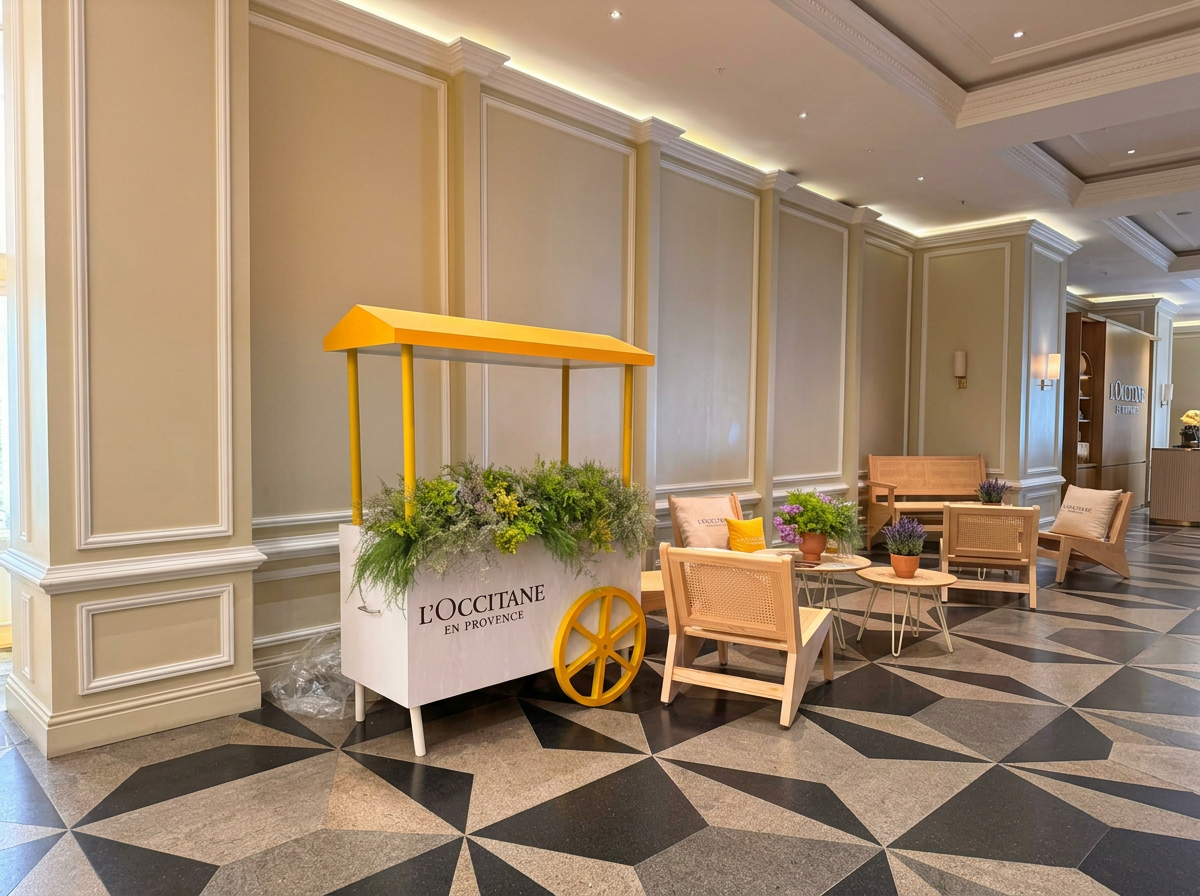 L'Occitane x Sofitel — carrito floral